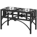 Elevated Dog Feeder for Medium Dogs - Stainless Steel Double Bowl Stand