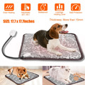 Dog resting on adjustable heating pad for joint pain relief — waterproof, 17.7 x 17.7 inches